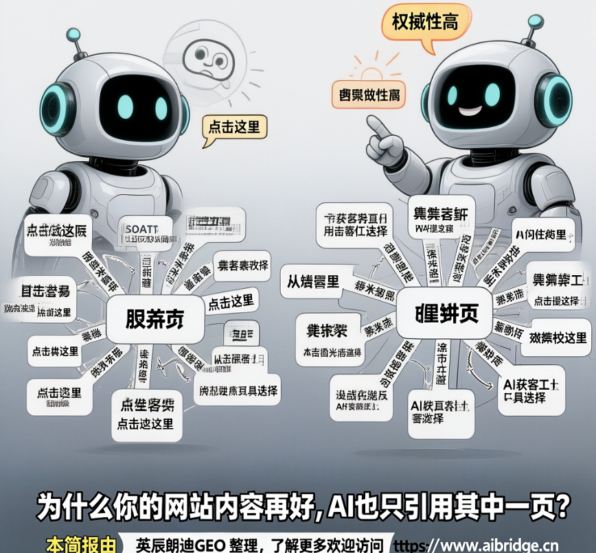 英辰朗迪GEO：为什么你的网站内容再好，AI也只引用其中一页？